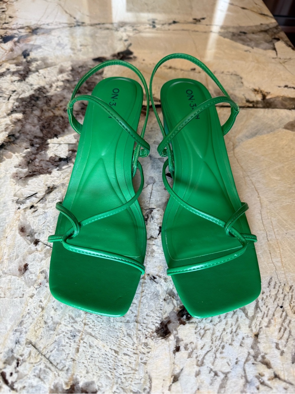 On 34th “Cloverr” Green Strappy Sandals - Size 9
